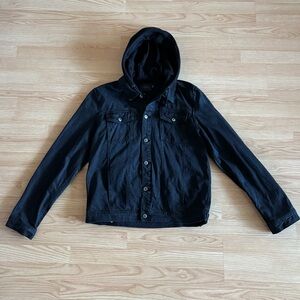 Topman Charcoal Hooded Jean Jacket Men’s XL